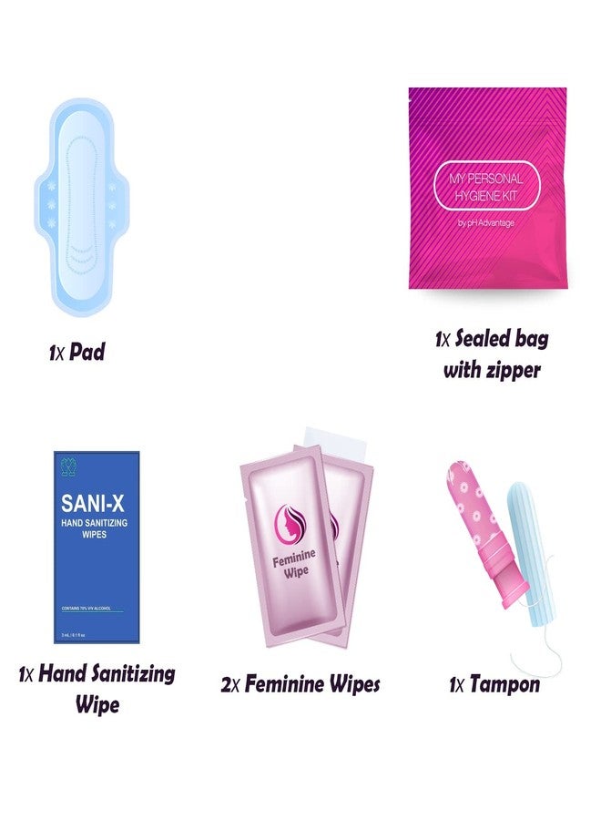 pH Advantage Portable Period Kit: Essential Period Pouch for Teen Girls in School, Travel, and Daily Use - Ideal for Parents, Schools, Churches, Businesses, and Homeless Outreach - Pink (Menstrual Kit, 1) - Image 2